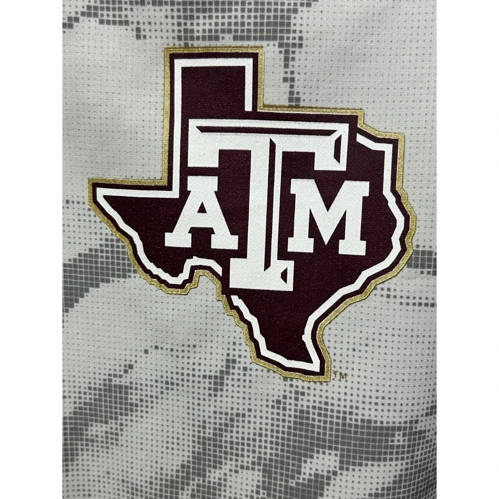 Adidas Windbreaker Mens Large Grey Texas A&M Aggies Marble Camo Side Zip Hoodie